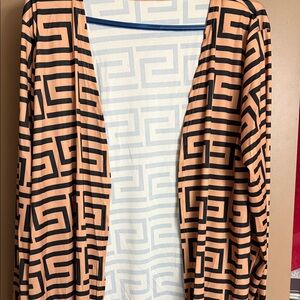 Geometric Patterned Open Cardigan